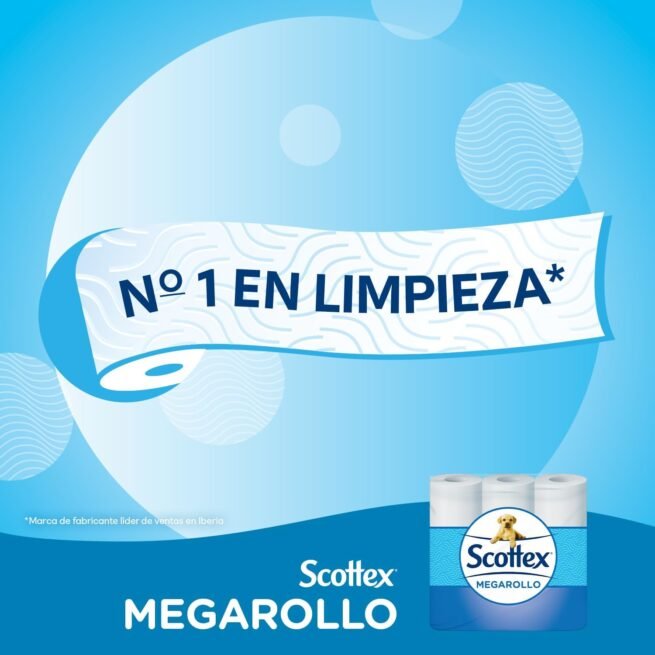 Papel higiénico Scottex Megarollo (rollo doble) 48 rollos = 96 rollos regulares